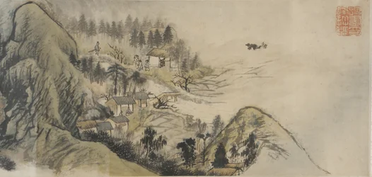 Peach Blossom Spring, Qing-dynastiet, 1690-begynnelsen av 1700-tallet (blekk og farge på papir)